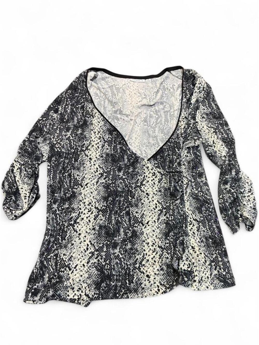 Susan Graver Women's Black and Grey Blous